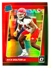 2021 Donruss Optic Nick Bolton RED GREEN Choice Prizm RC Preview #P-324 Chiefs!
