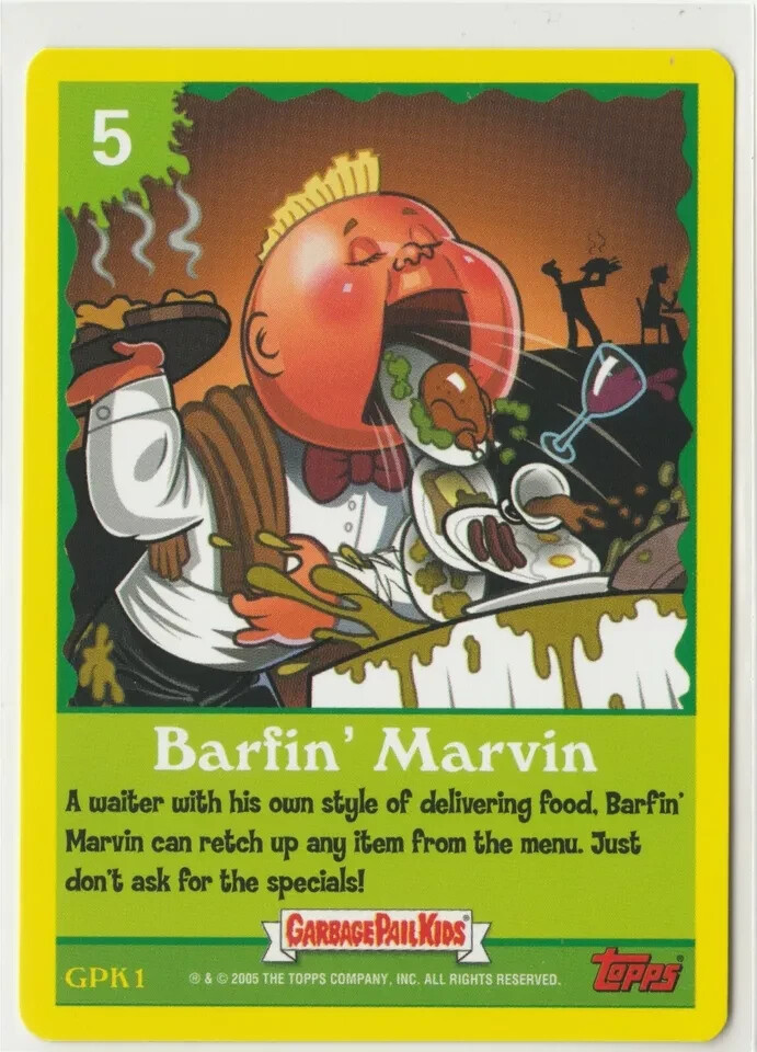 Barfin Marvin Garbage Pail Kids GPK 2005 ANS4 Series 4 Game Cards