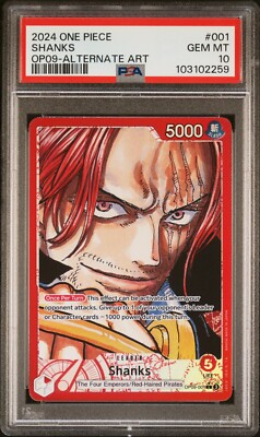 PSA 10 GEM - SHANKS ALT LEADER OP09-001 - ONE PIECE EMPERORS IN