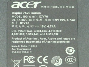 Gehäuse unten  Acer Aspire 7520 Notebook 10066471-23960