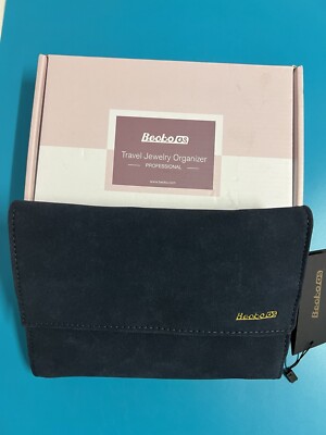 Becko OS Professional Leather & Flannel Travel Jewelry Organizer, 8  X 5.9 