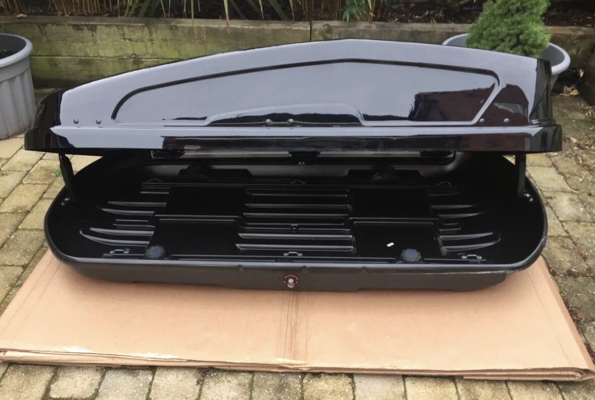 Halfords Advanced 470L Black Gloss Roof Box eBay