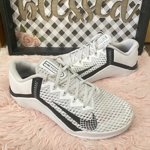 Nike Metcon 6 Mens Sz 8 White Black 