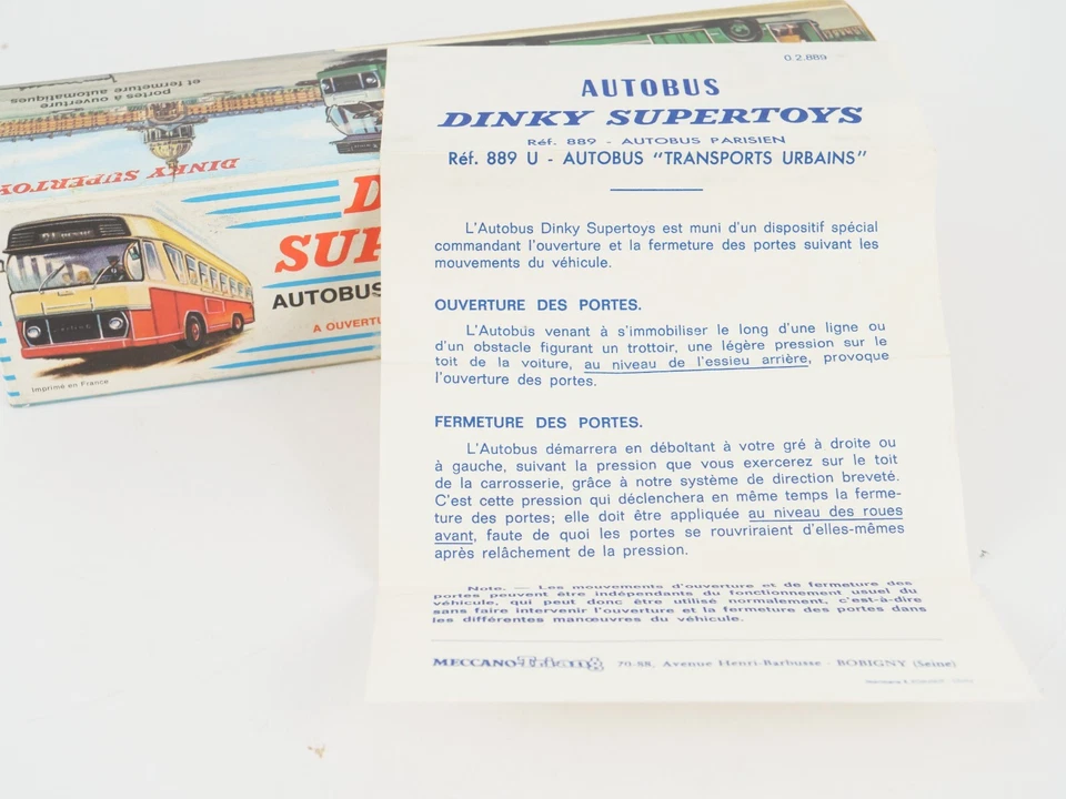 Dinky Toys F N.889 U Autobus Parigino Urban Rosso Pepsi Cola Dunlop Box Rara - Immagine 3 di 4