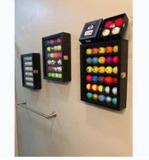 30 Golf Ball Display Case Box Cabinet Collector Rack Wooden PERFECT GIFT Wall