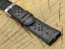 Diver's Black Rubber w Silver Tone Buckle 20mm Vintage Watch Band NOS Unused