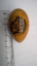 Mauchlineware Egg Needle-Case with Original Contents including Rare Bone Thimble