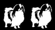 Japanese Chin Two PK 5" White Vinyl Decals Car Windows Laptop Tablet Tumbler