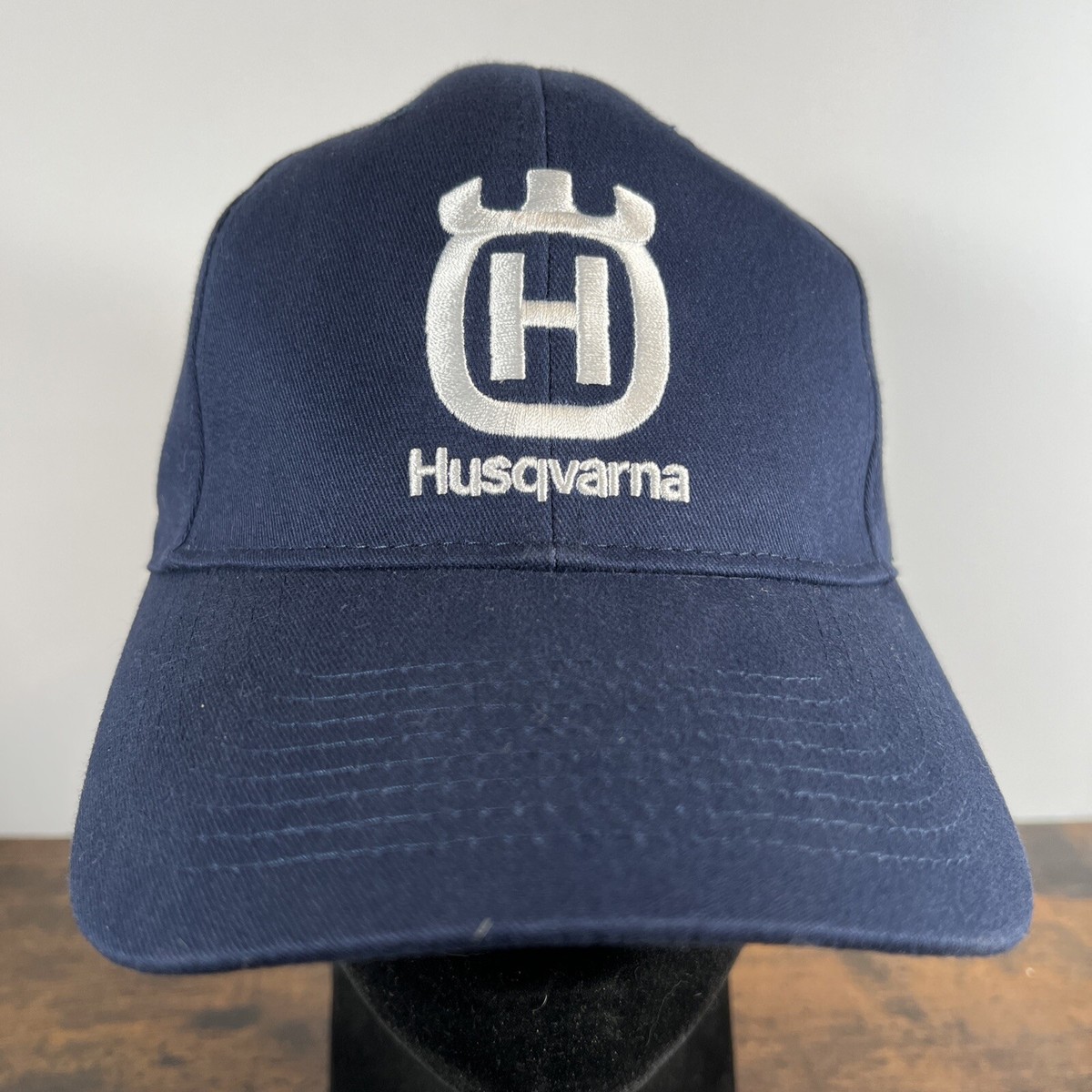 Husqvarna Hat Navy Blue White Embroidered Logo Adjustable Strap
