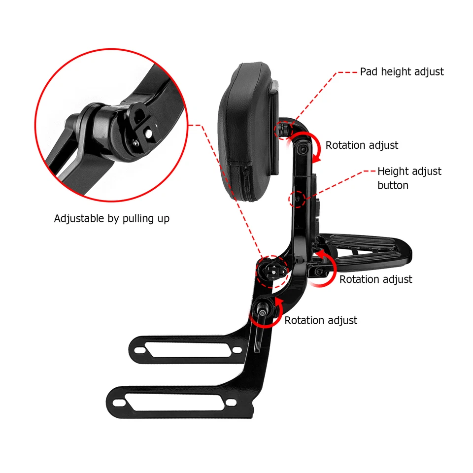 Respaldo multiusos para conductor de pasajero para Harley-Davidson Fat Bob 2018-2025 Foto 4 de 4