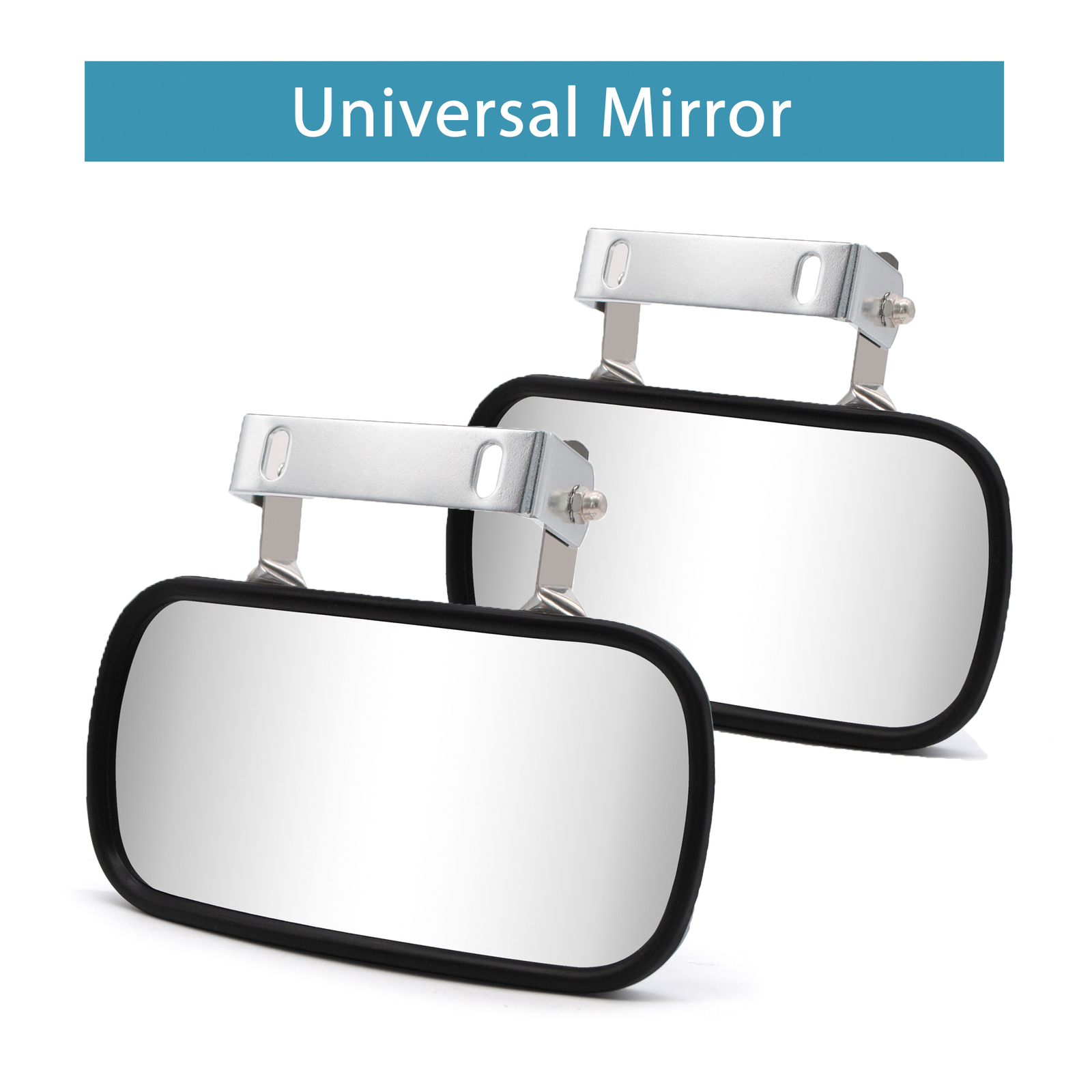 Stainless Steel Heavy Truck Convex Mirror 2-Pack with Bracket 4.1x8.3 Universal Fit