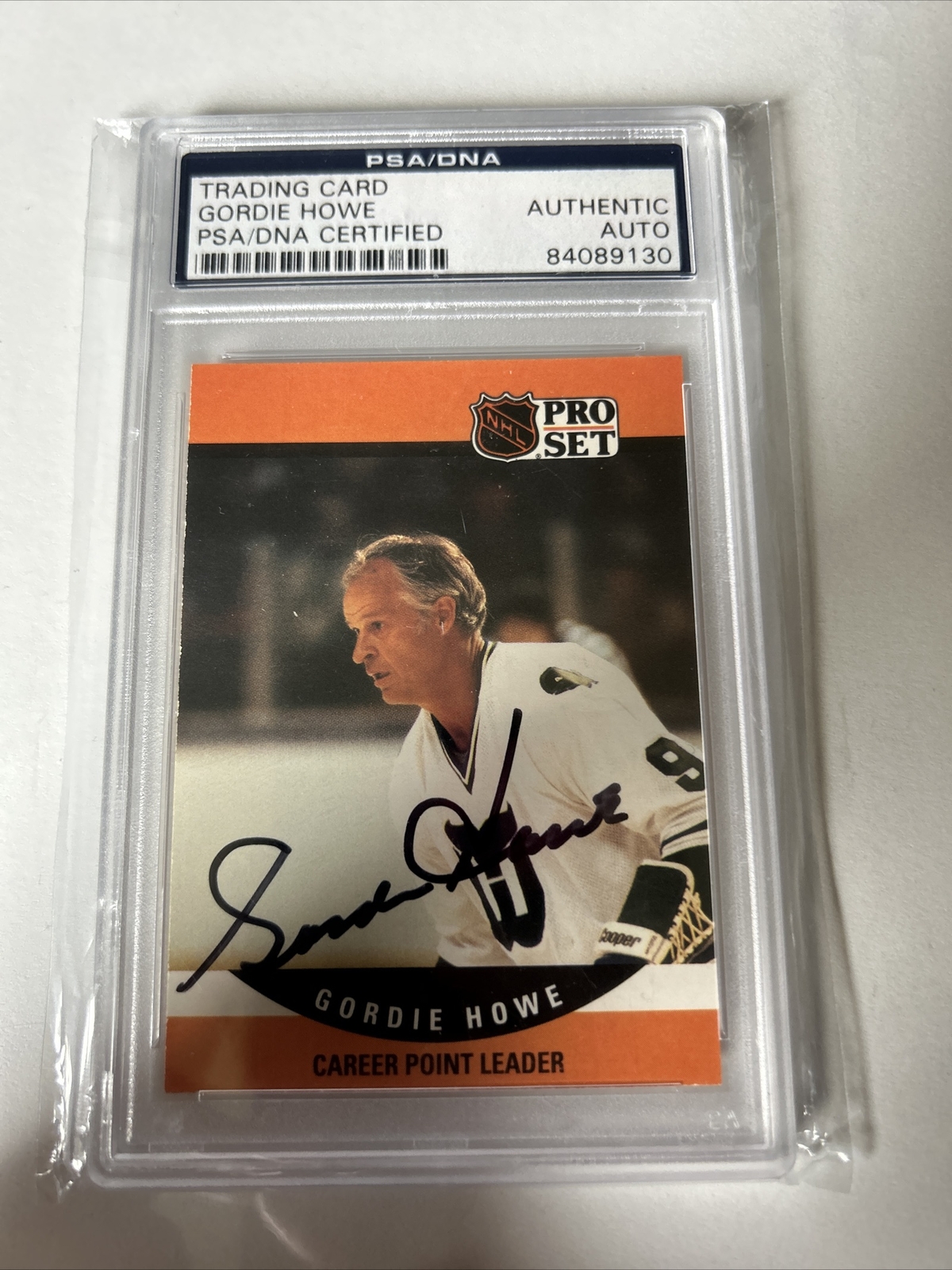 1990 Pro Set Hockey Gordie Howe Autograph Card Slabbed By Psa/dna