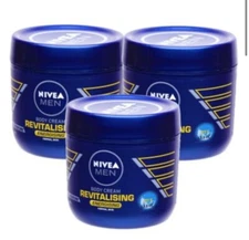 Nivea Men Body Cream Revitalizing for Normal Skin { 3 Pack}  13.5 Fl Oz / 400 mL