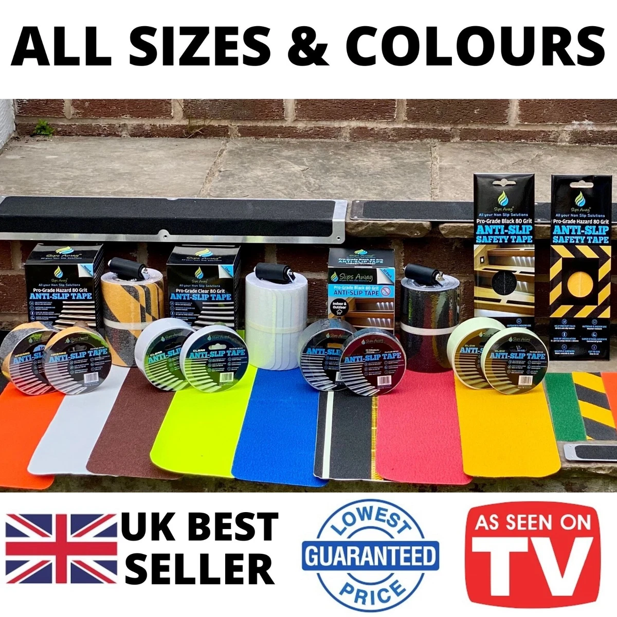 Best Anti Slip Grip Tape Non Skid Waterproof Indoor Outdoor ALL COLOURS SIZES