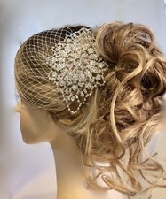 Rhinestone Hair Comb, Silver Bridal Headpiece