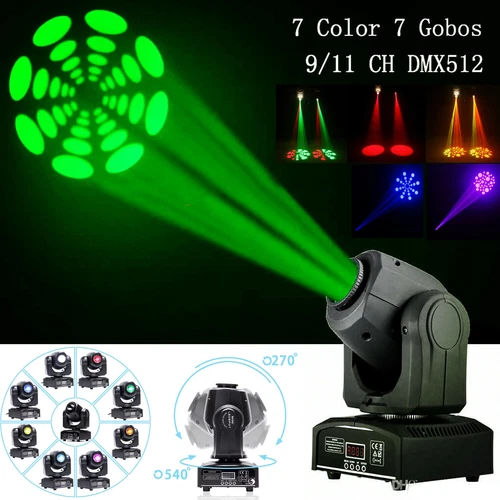 2 piezas 80W LED GOBO RGBW Moving Head luz de escenario DMX512 fiesta concierto iluminación - Imagen 4 de 19