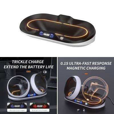Magnetic Charging Station Stand RGB Colorful Light For PS5 VR2 Controller AEU