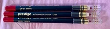 3-Pack New Prestige Waterproof Lipstick Lip Liner 01 Brick (Dark Red, Full Size)
