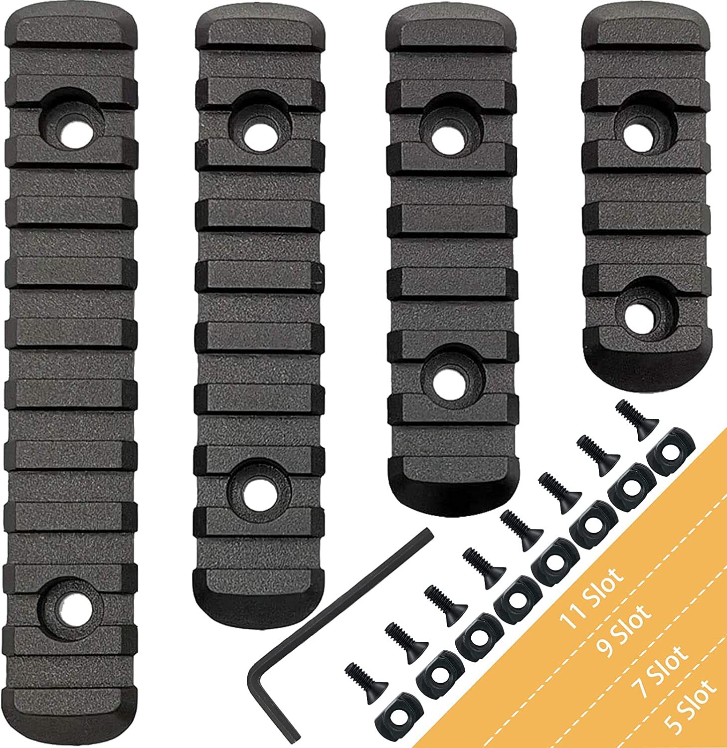 Sig Rattler Mlock Rails Mlock Picatinny Rails Section for Mlok System, 3 5 7 13 Slots Nylon M ...