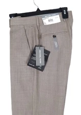 Michael Kors Men's Classic-Fit Stretch Wool Suit Pants Tan Nailhead 44x32 NWT