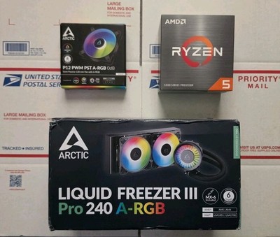 AMD Ryzen 5 5500 6-Core 12-Thread + Artic Liquid Freezer lll Pro 240 + Fan Combo