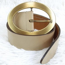 Dolce&Gabbana Men D&G Leather Belt Beige With Oval Buckle Good condition Luxury