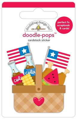 6 Pack Doodlebug Doodle-Pops 3D Sticker-Picnic Party,Hometown USA 5A0026W5-1G995