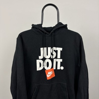 Nike Air Schwarz Just Do It Logo Grafik Pullover Hoodie Herren M Taschen