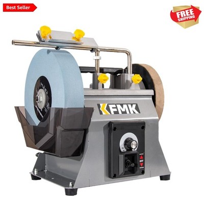 10 Inch Variable Speed Wet Sharpening System, 90-160RPM Wet Bench Grinder, Tw...