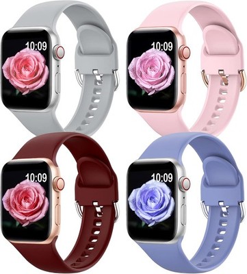 Yoohoo Straps 4 Pack, Compatible with Apple Watch Straps 38mm/40mm/41mm, Soft & 