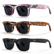 WONJOY Stickers Skins Monture de Lunettes Standard (50□22), Noir + Léopard + Marbre