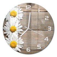 Elegante Wanduhr Mit Leisem Uhrwerk GäNseblüMchen-Holz WeißE Zeiger Fi30 Cm