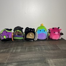 Squishmallows Halloween Lot 5 Plush 5-6  NWT Cat Witch Monster Bat House