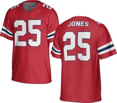 Marcus Jones #25 Name and Number Patriots Team Shirt - Red, Size S to 5XL