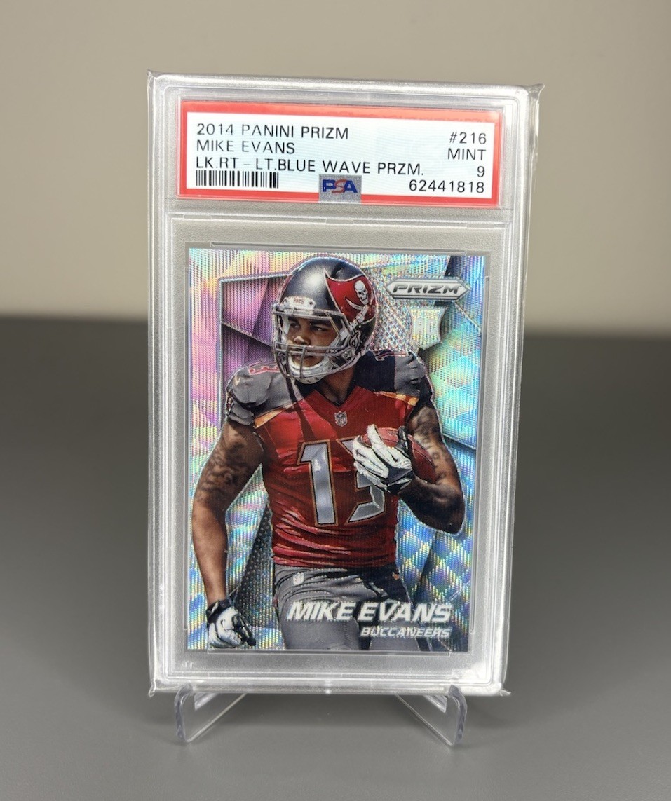 2014 Mike Evans Panini Prizm Light Blue Wave Rookie RC /99 PSA 9 RARE!