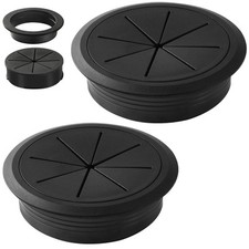 Desk Grommet 3.15 Inch 80 mm 2 Pieces Desk Hole Cover for Cables Black ABS P