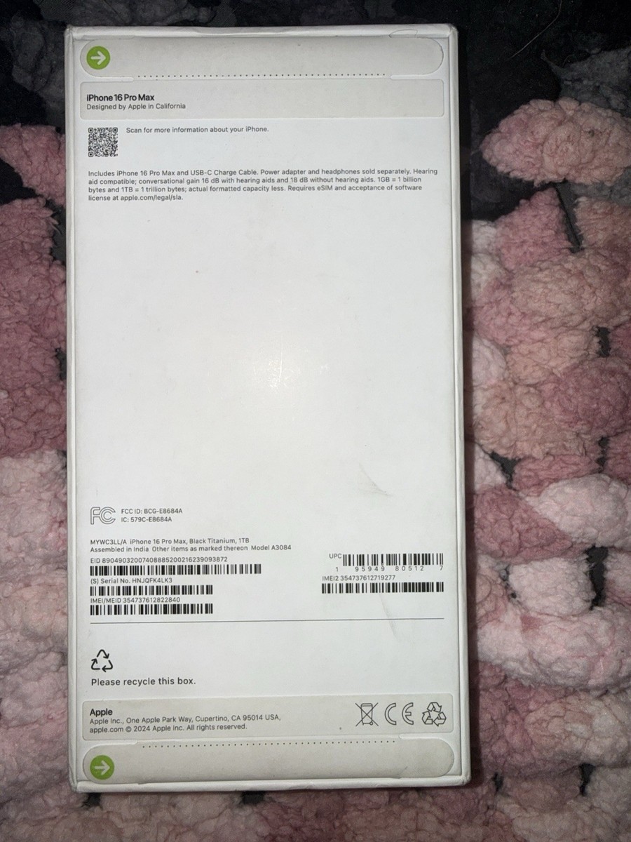 Apple iPhone 16 Pro Max - 1 TB - Black Titanium (Unlocked) for
