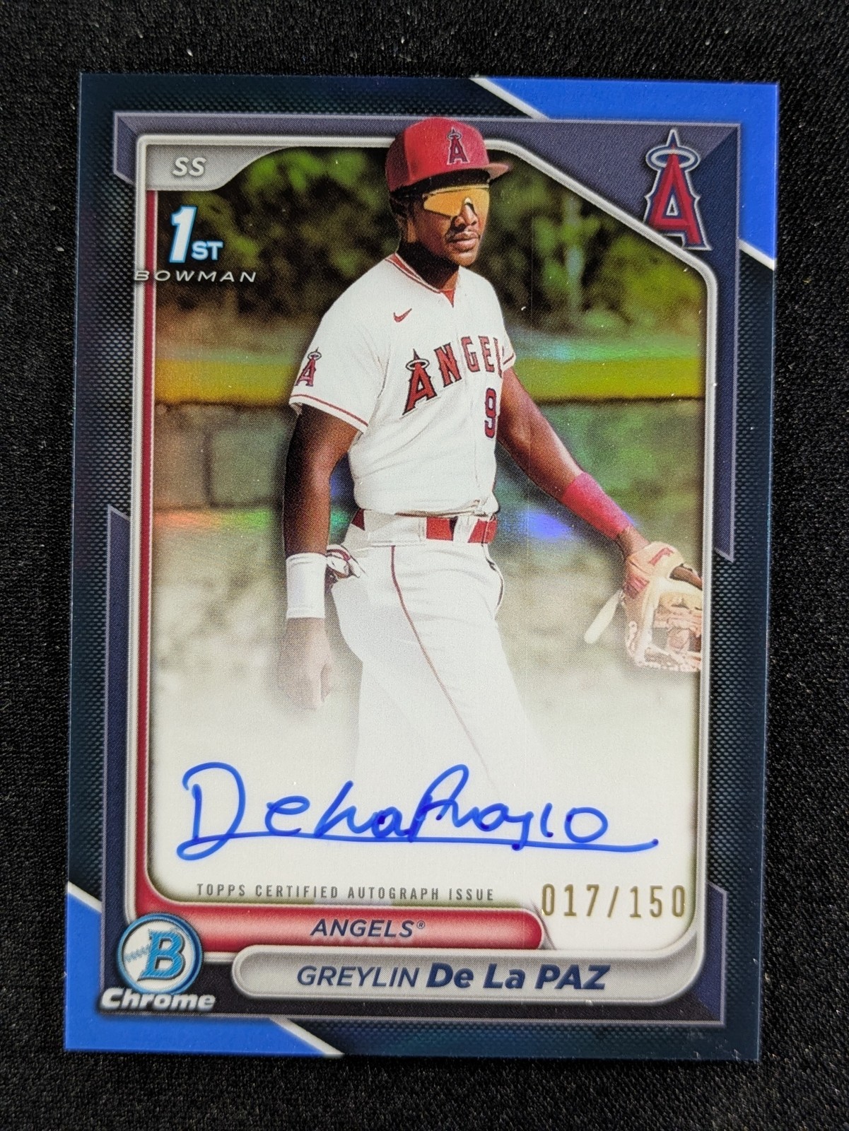 2024 Bowman Chrome GREYLIN DE LA PAZ 17/150 1st Bowman Auto Blue Ref. #CPA-GD