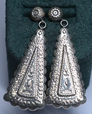 Southwestern Sterling Silver Dangle Drop Stud Earrings
