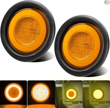 2pcs 4 inch Round Amber 64 LEDs Trailer Trucks Halo Turn Signal Amber 2pcs