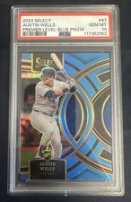 Austin Wells 2024 Select Premier Level Blue Prizm