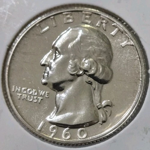 1960-P Silver Proof Washington Quarter 90% Silver Uncirculated US Coin 25c