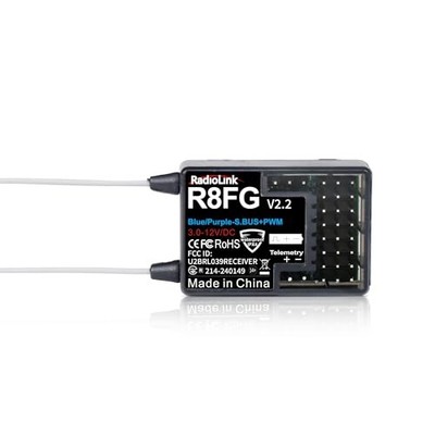  2.4Ghz R8FG 3ms Latency 8 Channels Gyro Receiver with Voltage Telemetry, 