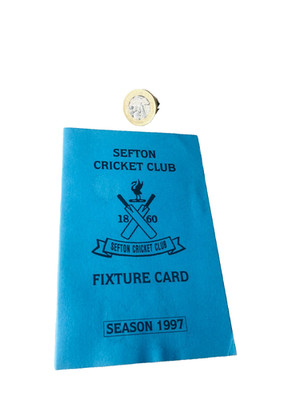 Cricket Handbuch Fixture Card Sefton 1997 Vintage ra