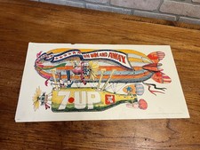 Póster original vintage años 70 7UP "Un Un and Away" Bob Taylor Seven-Up 21" x 11"