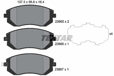 1x TEXTAR 2386501 Bremsbelagsatz Scheibenbremse für Subaru