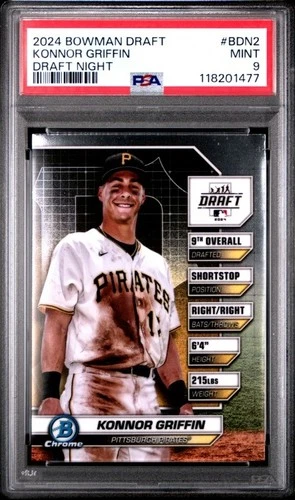 2024 Bowman Chrome Draft Night #BDN2 Konnor Griffin PSA 9 MINT