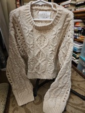 Zara Kids/ Girl's Sweater, Size 9/10, Cream Colored Cable Knit Sweater