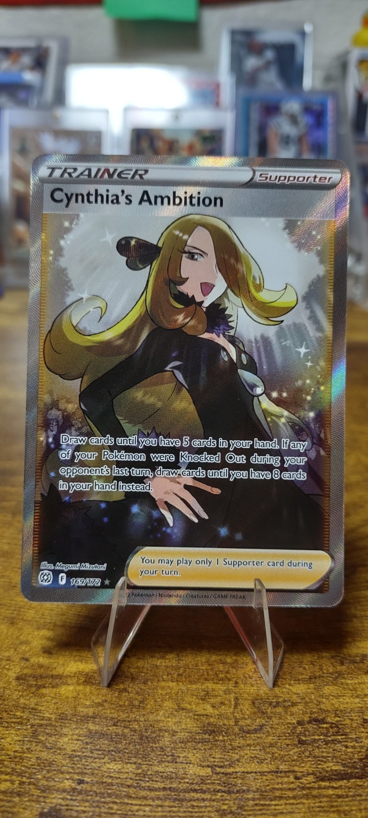 Pokemon Cynthia's Ambition (Full Art) SWSH09: Brilliant Stars UR Holo 169/172 NM