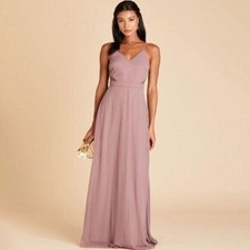BIRDY GREY Lin Bridesmaid Mesh Side Maxi Dress Mauve Size Small